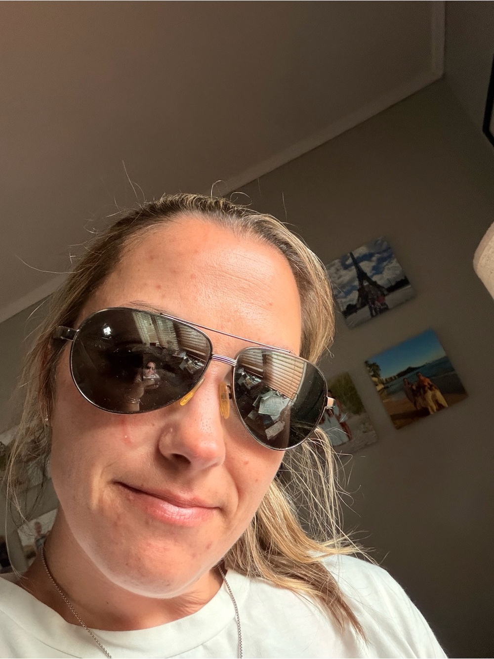 Prada Black Tinted Aviator Sunglasses with Silver Frame